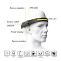 USB Rechargeable LED Headlamp COB With Sensor